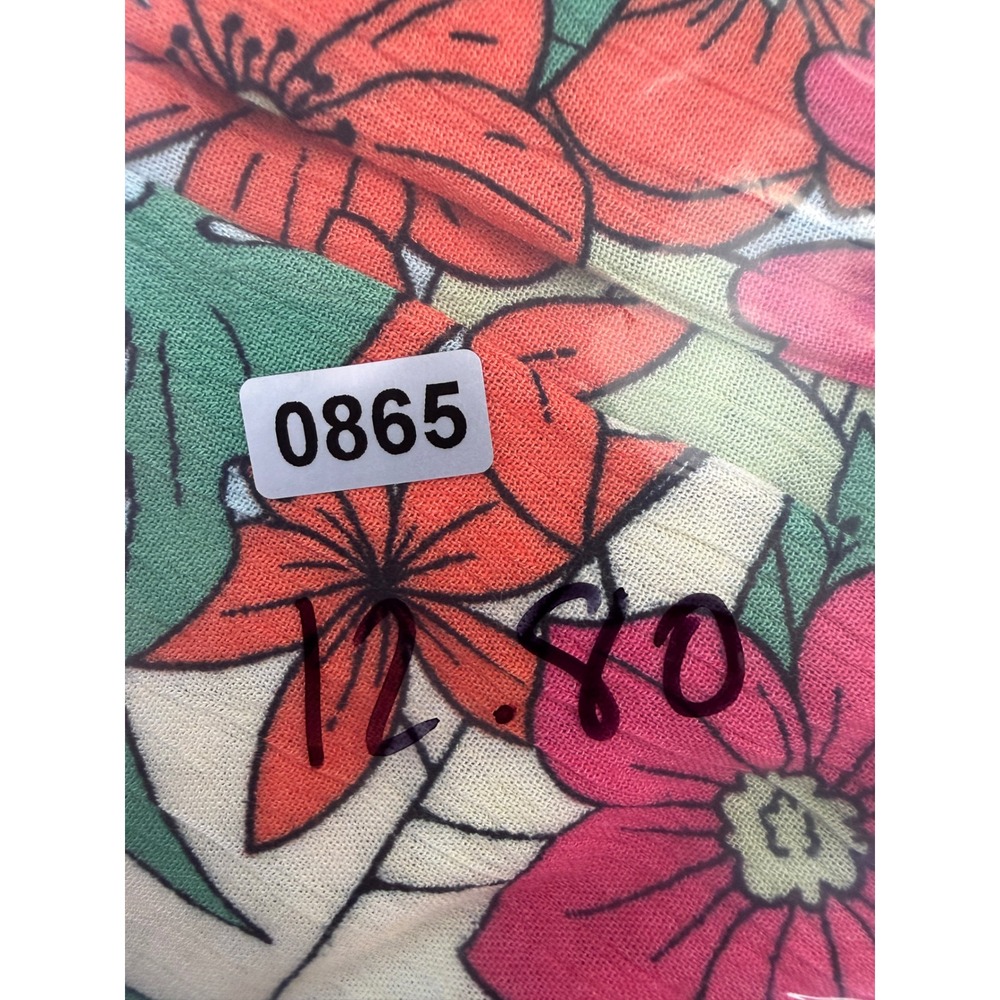 Tropical Floral Cutout Maxi Dress Womens L Resort Vacation Hawaiian Beach Boho - Picture 8 of 8